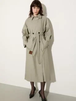 Gabardine trench coat - sage