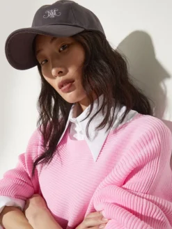 Hemp and cotton baseball cap - aubergine