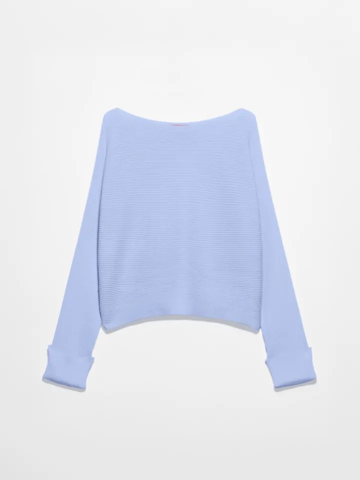 Horizontal rib-knit sweater - lavender