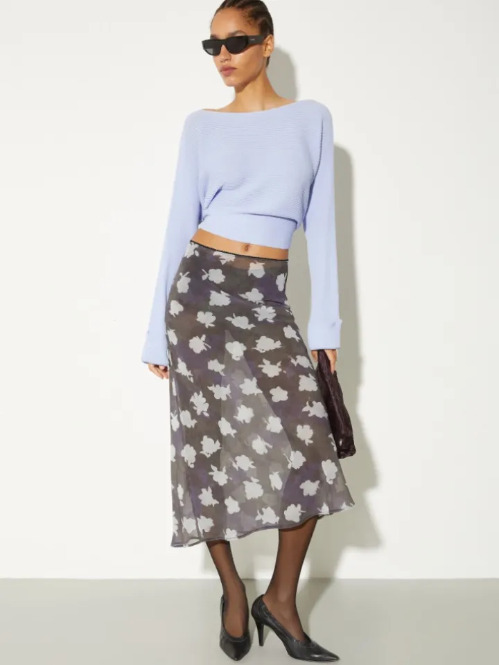 Horizontal rib-knit sweater - lavender