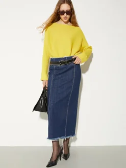 Horizontal rib-knit sweater - yellow