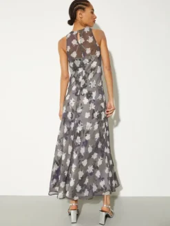 2-in-1 midi shift dress - navy
