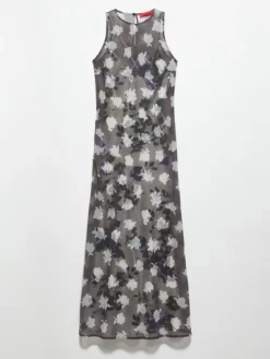 2-in-1 midi shift dress - navy