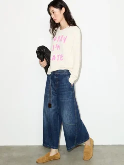 Jacquard cotton jumper - wool white