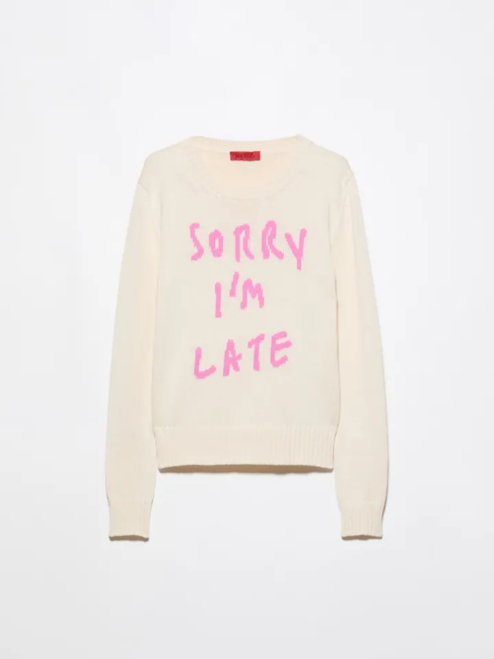 Jacquard cotton jumper - wool white