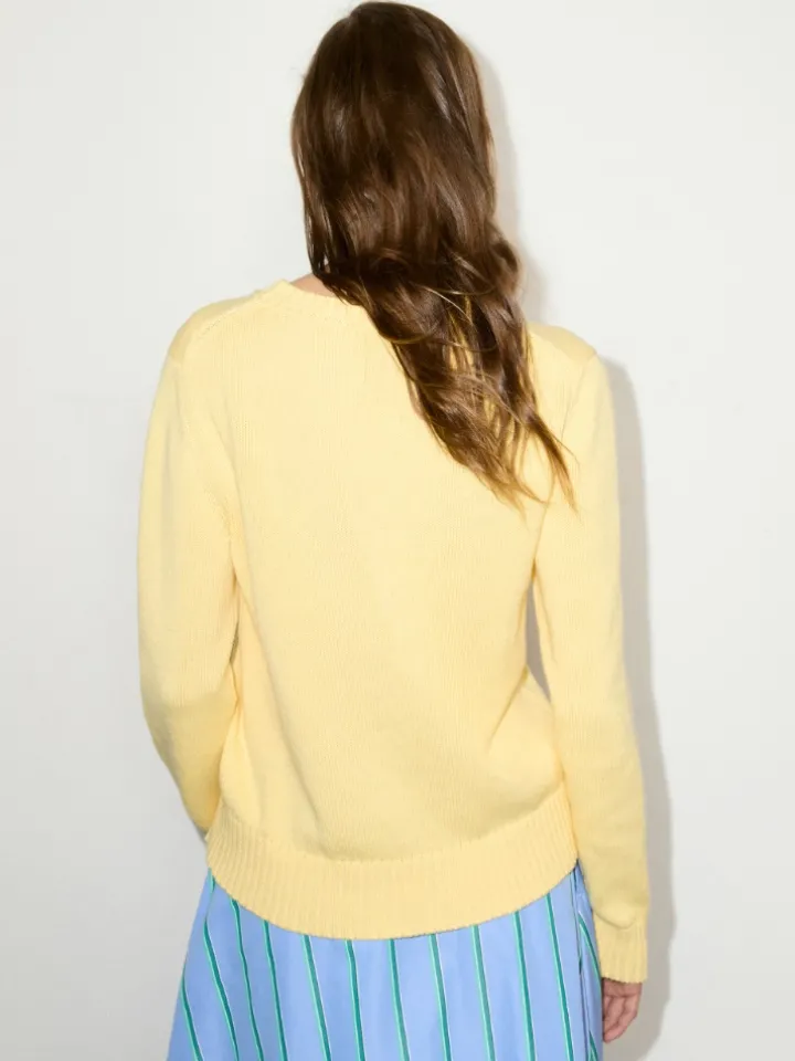 Jacquard cotton jumper - yellow