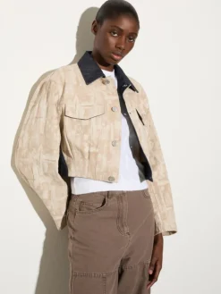 Jacquard fabric jacket - blue jeans