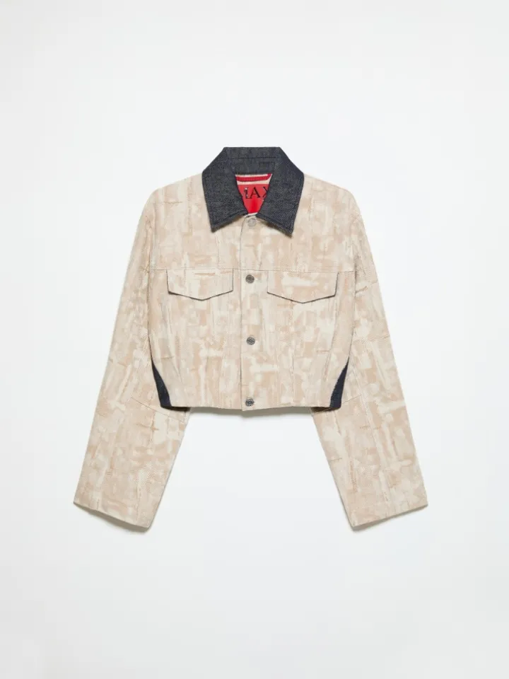 Jacquard fabric jacket - blue jeans