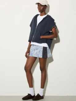 Jacquard fabric mini skirt - blue jeans