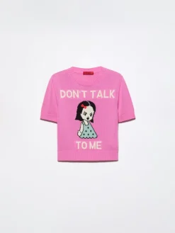Jacquard knitted T-shirt - pink