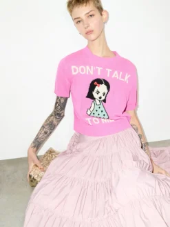 Jacquard knitted T-shirt - pink