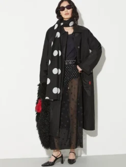 Jacquard padded coat - black