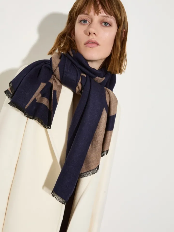 Jacquard stole - navy