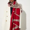 Jacquard stole - red