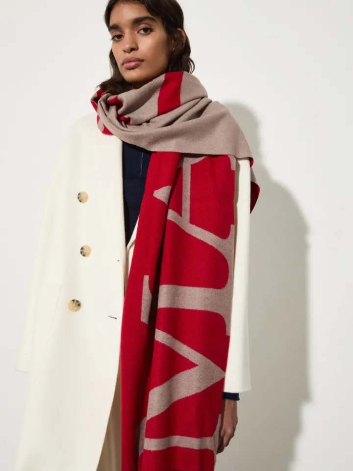 Jacquard stole - red