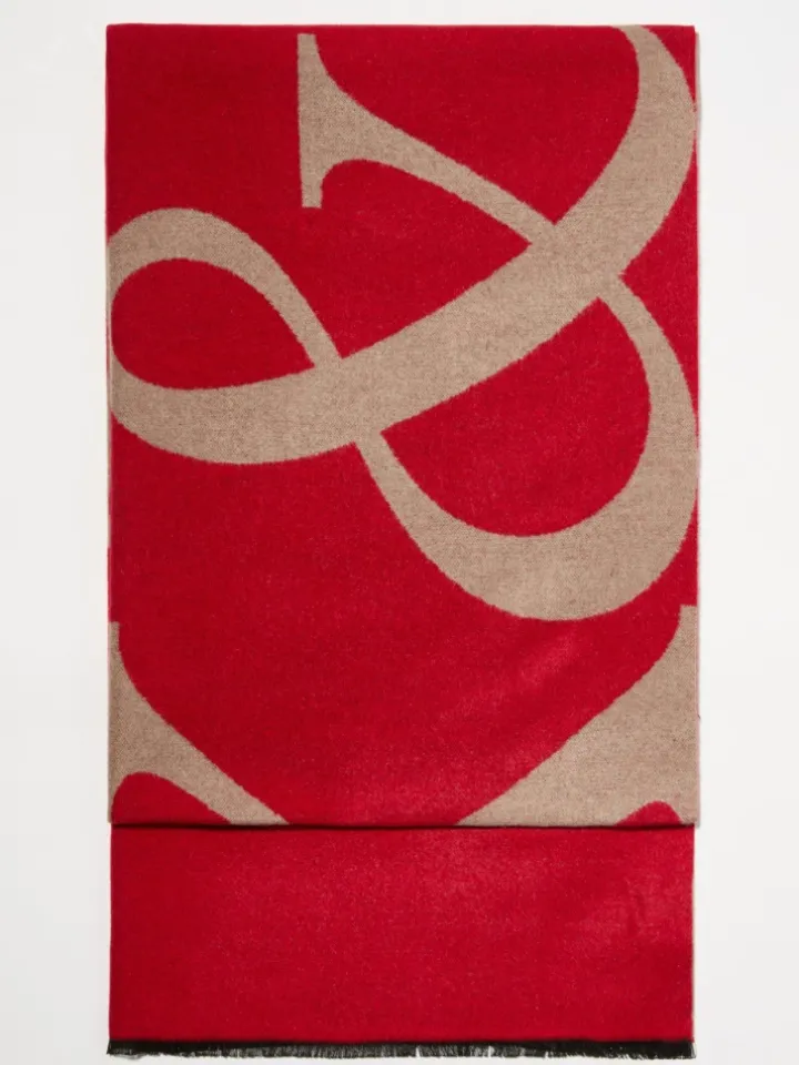 Jacquard stole - red
