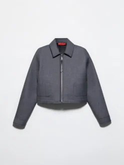 Jersey and grisaille jacket - melange grey