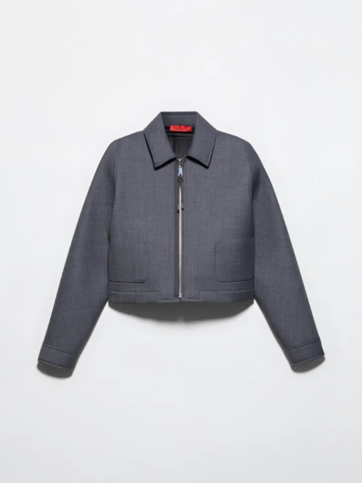 Jersey and grisaille jacket - melange grey