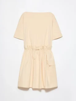 Jersey and poplin dress - sand