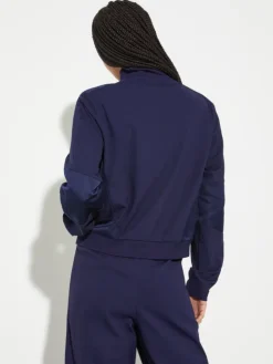 Jersey and satin jacket - navy