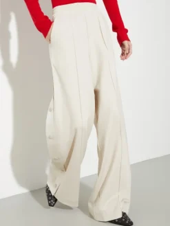 Jersey and satin joggers - mastic