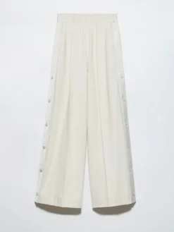 Jersey and satin joggers - mastic