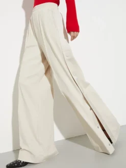 Jersey and satin joggers - mastic