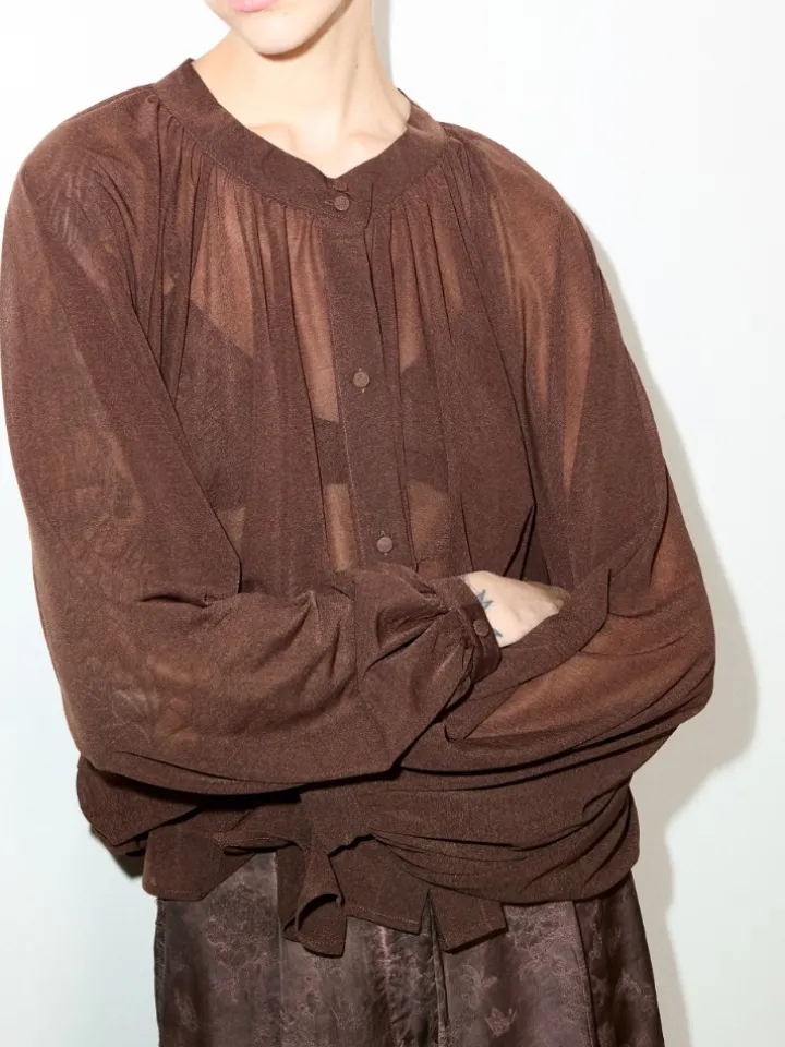Jersey circle shirt - chocolate