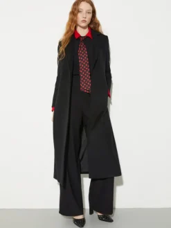 Jumpsuit in envers satin and georgette - black