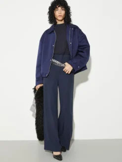 Jumpsuit in envers satin and georgette - ultramarine