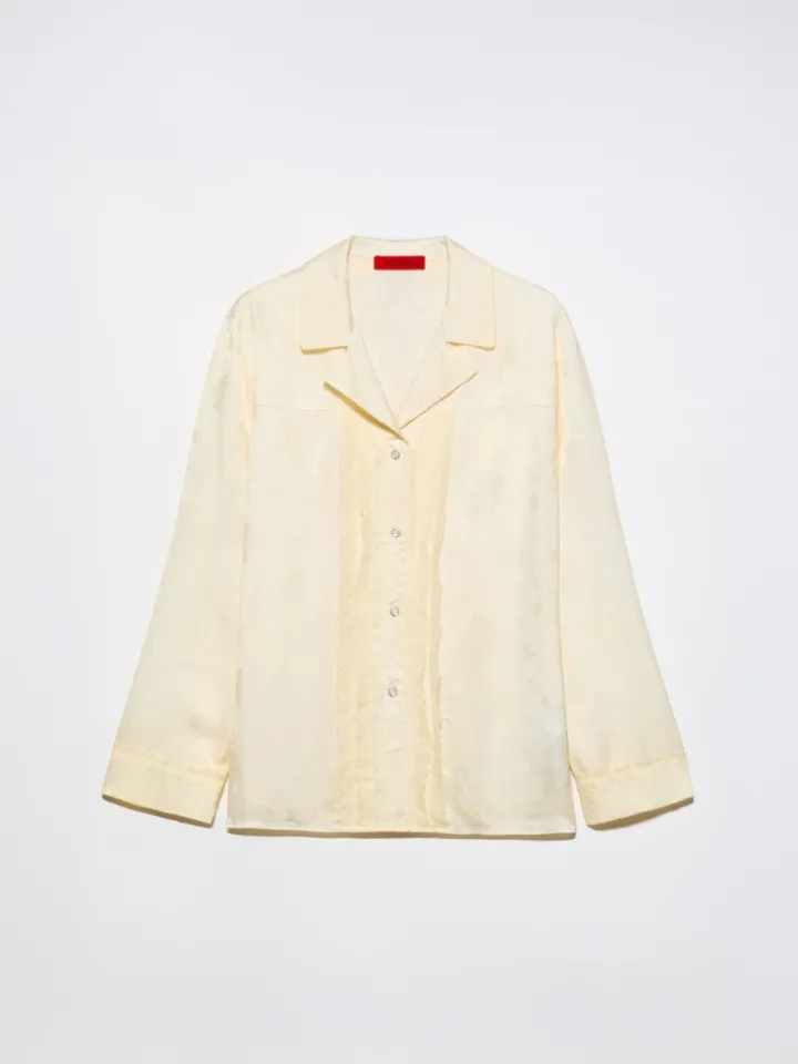 Lace-trimmed jacquard shirt - banana