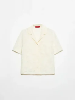 Lacy jersey bowling shirt - milk