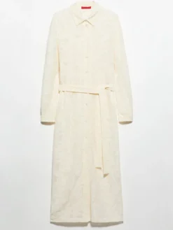 Lacy jersey shirt dress - milk