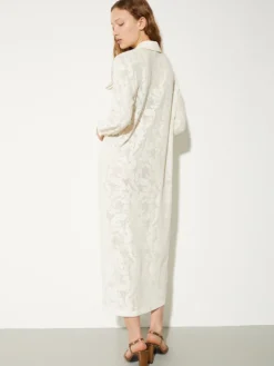 Lacy jersey shirt dress - milk