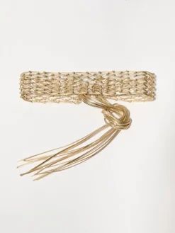Laminated braided belt - gold