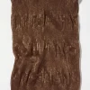 Laminated pleated gauze stole - chocolate
