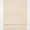 Laminated pleated gauze stole - cream