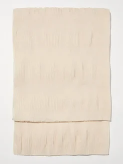 Laminated pleated gauze stole - cream