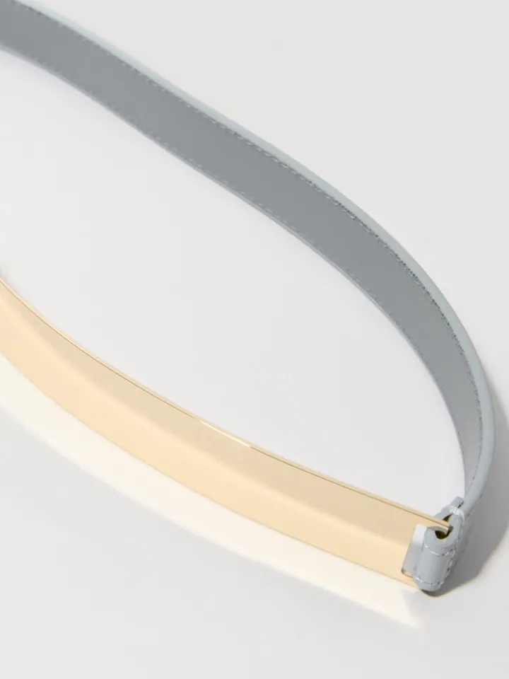 Leather and metal belt - avio