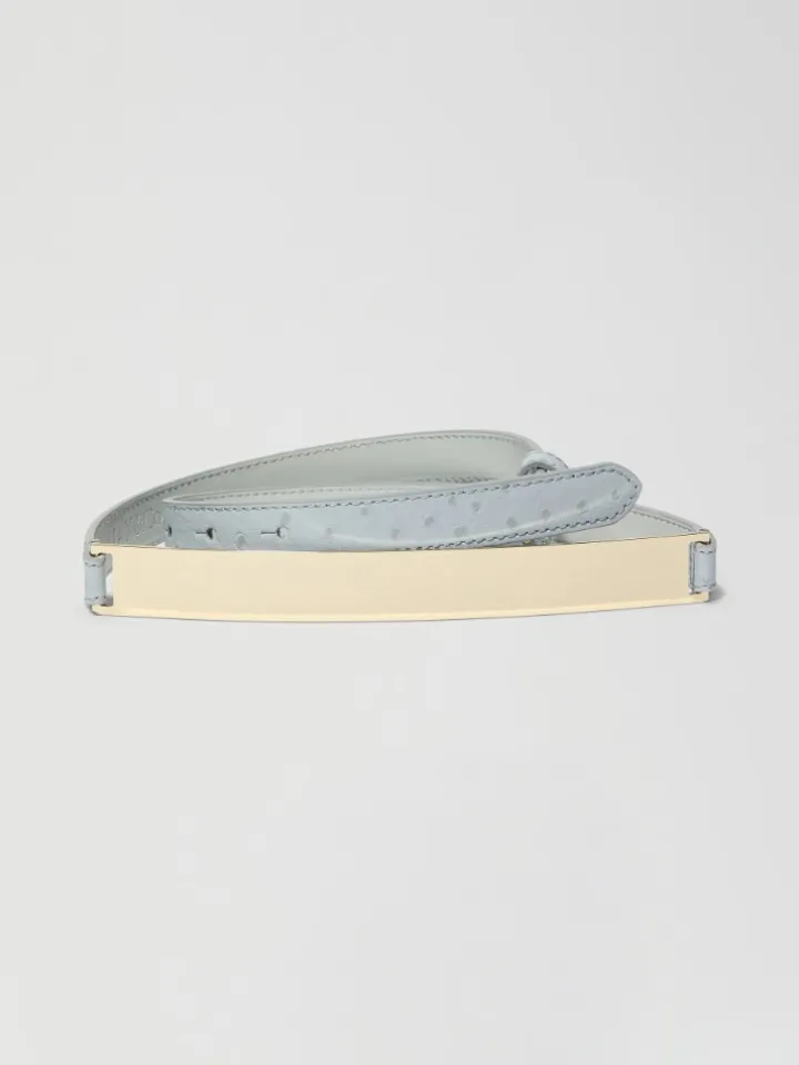 Leather and metal belt - avio