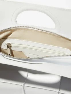 Leather maxi Bookbag - white