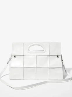 Leather maxi Bookbag - white