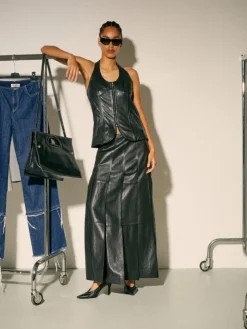 Leather skirt Sami Miró &Co.llaboration - black