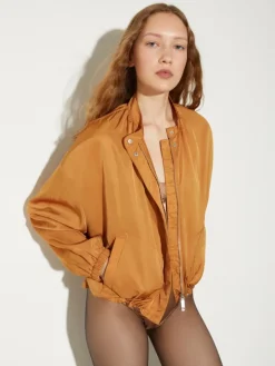 Lighweight bomber jacket - terra cotta