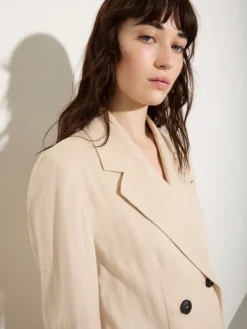 Linen and cotton-blend blazer - rope