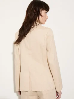 Linen and cotton-blend blazer - rope