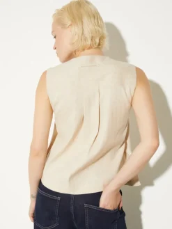 Linen and cotton gilet - rope