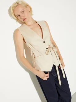 Linen and cotton gilet - rope