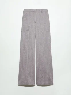 Linen and cotton trousers - aubergine