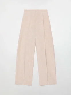 Linen blend trousers - beige